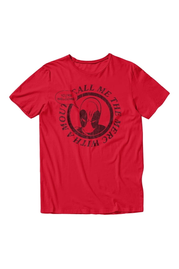 Deadpool Call Me The Merc Without Mouth Men's T Shirt (Red, S-XXXL)