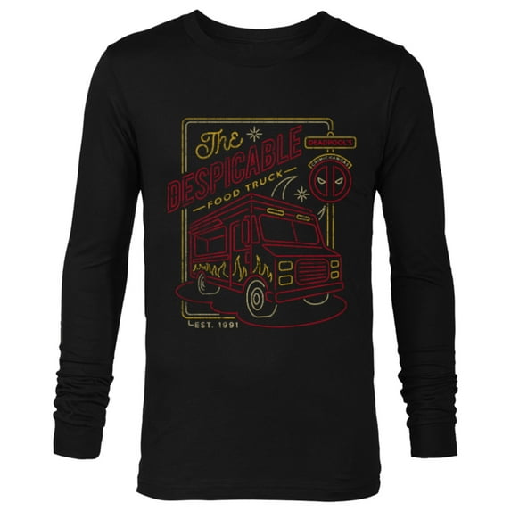 Marvel Deadpool Chimichangas Despicable Food Truck - Long Sleeve T-Shirt for Men - Customized-Black