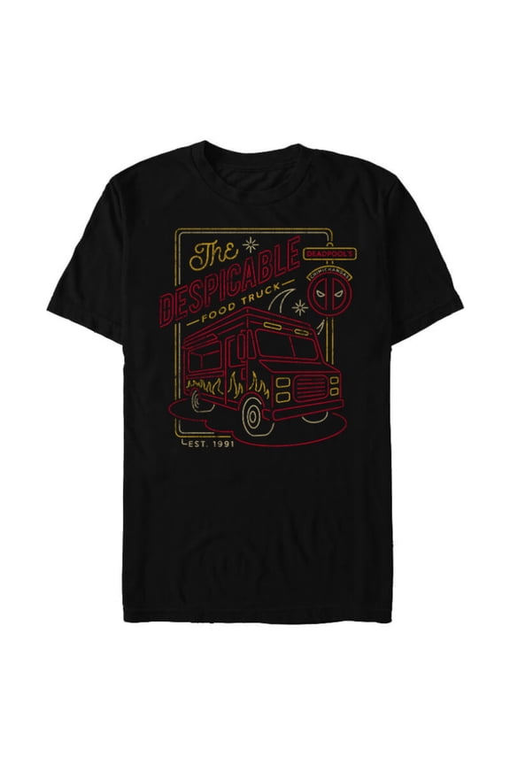 Deadpool Chimichangas Despicable Food Truck - Short Sleeve Blended T-Shirt for Adults - Customized-Black