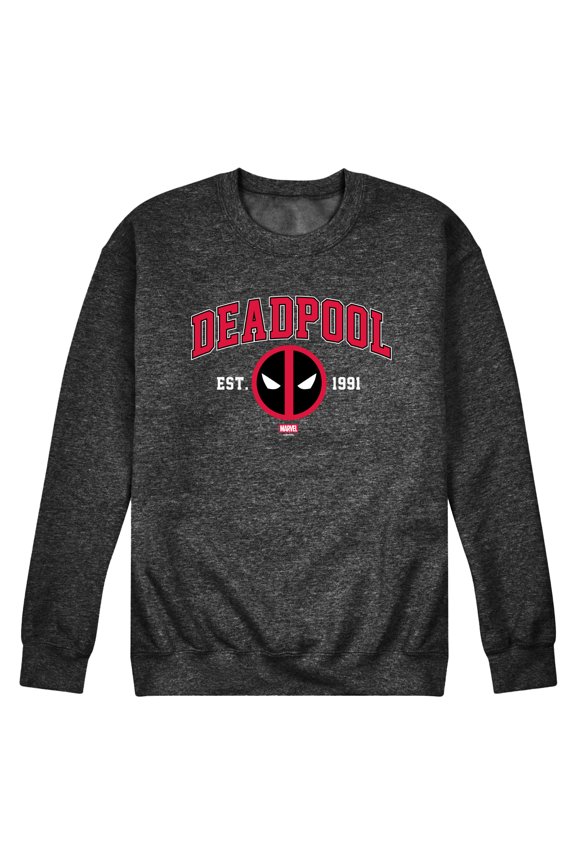 - Deadpool Collegiate - Men's Long Sleeve Crew Fleece Sweatshirt