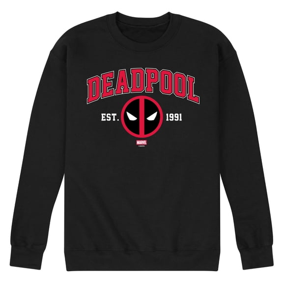Marvel - Deadpool Collegiate - Men's Long Sleeve Crew Fleece Sweatshirt