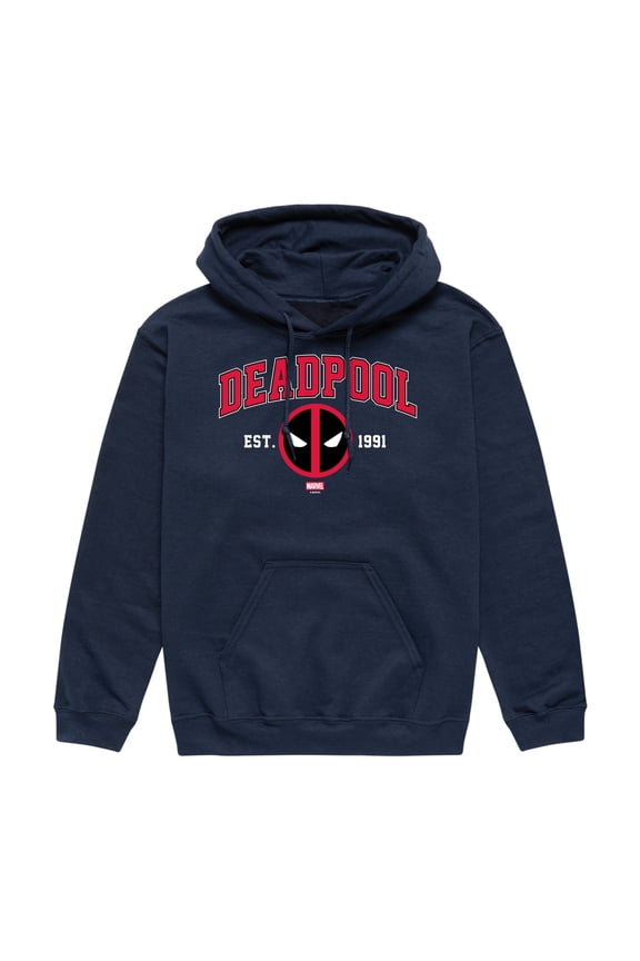 - Deadpool Collegiate - Men's Long Sleeve Fleece Pullover Hoodie