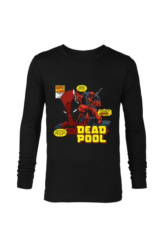 Deadpool Comic Art Black - Long Sleeve T-Shirt for Men - Customized-Black