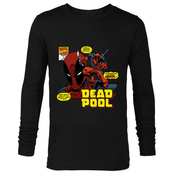 Marvel Deadpool Comic Art - Long Sleeve T-Shirt for Men - Customized-Black