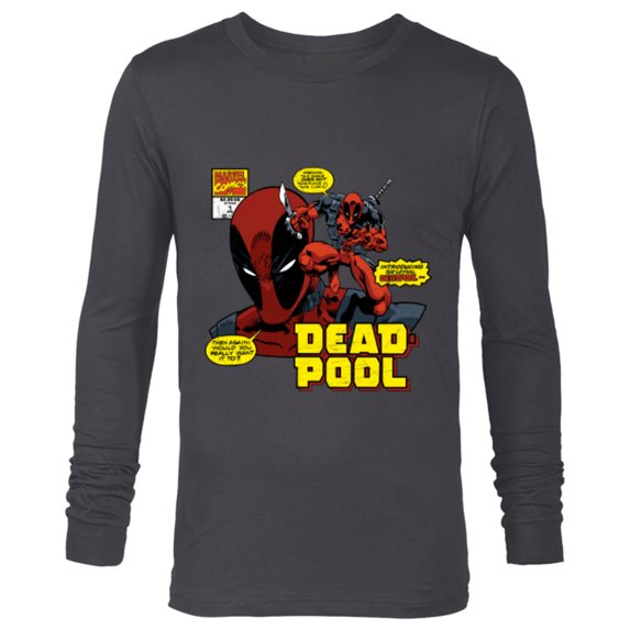 Marvel Deadpool Comic Art - Long Sleeve T-Shirt for Men - Customized-Charcoal Heather