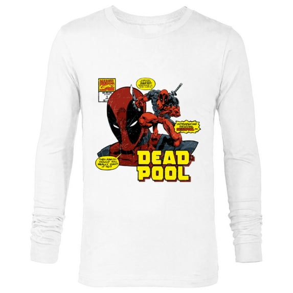 Marvel Deadpool Comic Art - Long Sleeve T-Shirt for Men - Customized-White