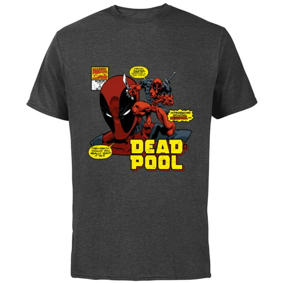 Marvel Deadpool Comic Art - Short Sleeve Cotton T-Shirt for Adults - Customized-Charcoal