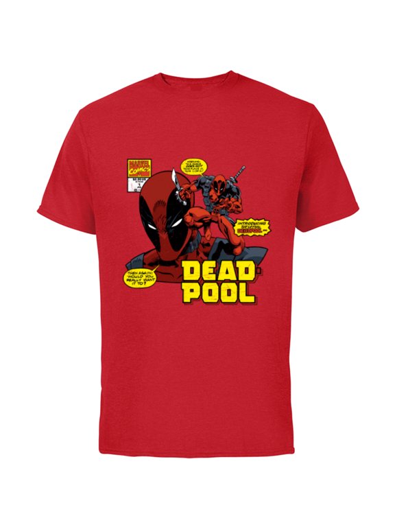 Deadpool Comic Art - Short Sleeve Cotton T-Shirt for Adults - Customized-Red