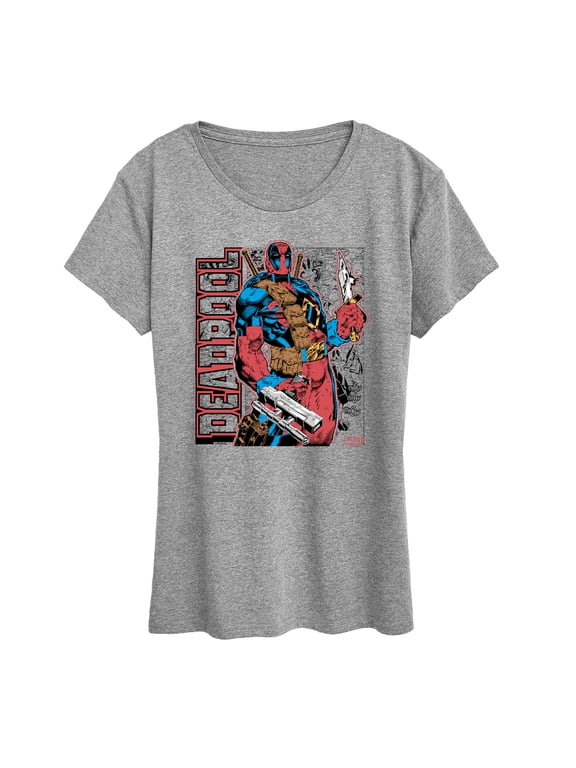 - Deadpool Comic Book Panel Women's Short Sleeve Graphic T-Shirt