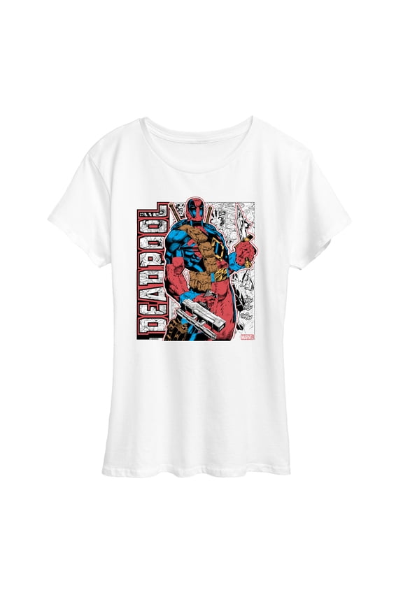 Deadpool - Comic Book Panel - Women's Short Sleeve Graphic T-Shirt