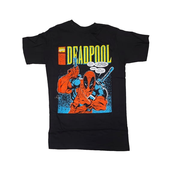 Marvel Deadpool Comic Cover Black Graphic T-Shirt - Large