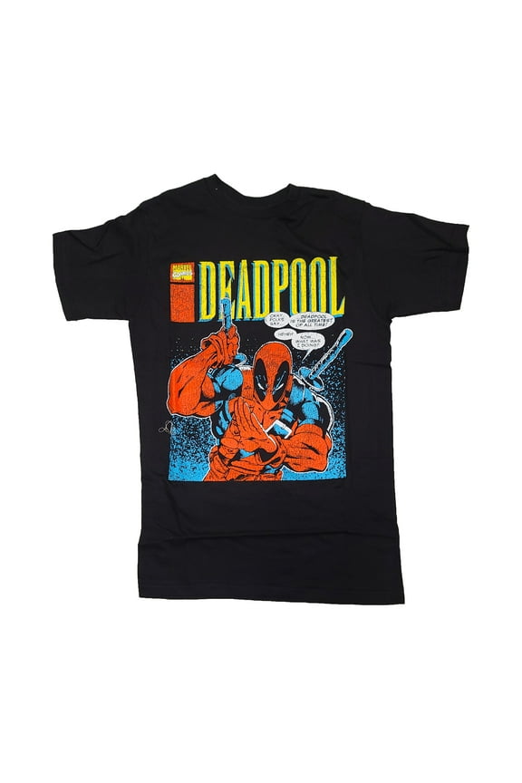 Marvel Deadpool Comic Cover Black Graphic T-Shirt - Medium
