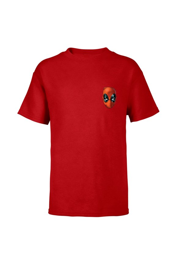 Deadpool Comic Despicable Deadpool Mask Corner Art - Short Sleeve T-Shirt for Kids - Customized-Red