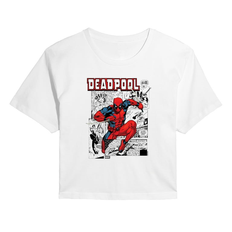 Marvel Deadpool Comic Juniors Cropped Short Sleeve Graphic T