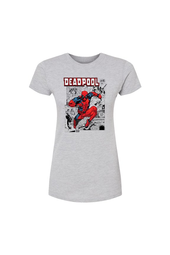 - Deadpool Comic - Juniors Fitted Short Sleeve Graphic T-Shirt