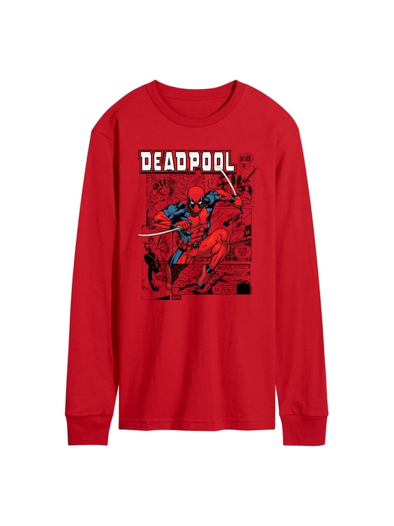 - Deadpool Comic Men's Long Sleeve Graphic T-Shirt