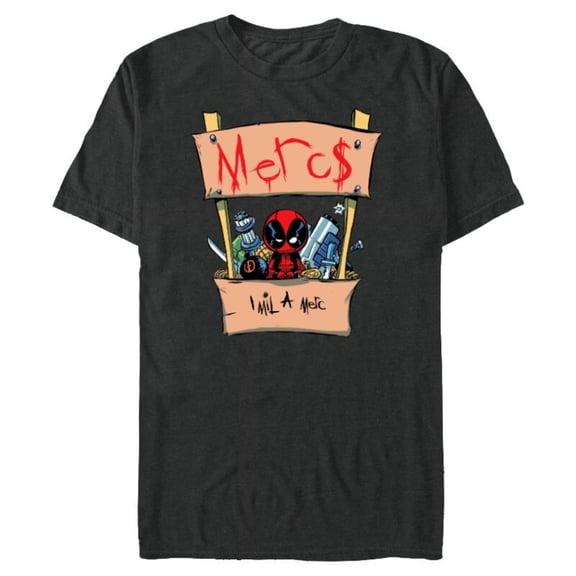 Marvel Deadpool Comic Mercs 1 Mil Booth Cute Style - Short Sleeve Blended T-Shirt for Adults - Customized-Dark Heather