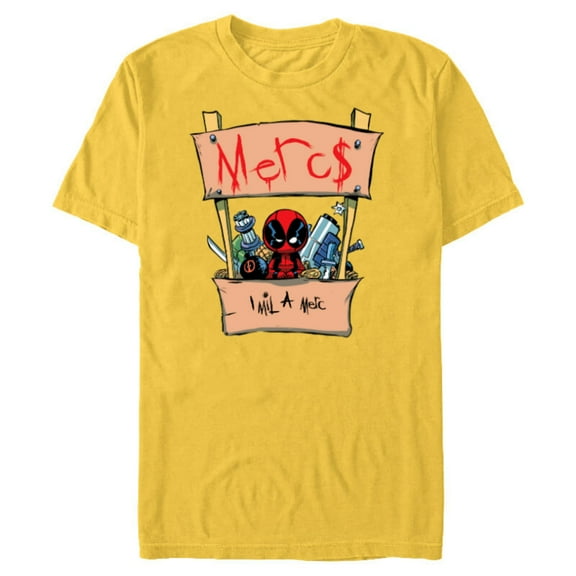 Marvel Deadpool Comic Mercs 1 Mil Booth Cute Style - Short Sleeve Blended T-Shirt for Adults - Customized-Yellow