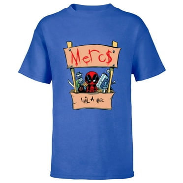 Marvel Deadpool Comic Mercs 1 Mil Booth Cute Style - Short Sleeve T-Shirt for Kids - Customized-Royal