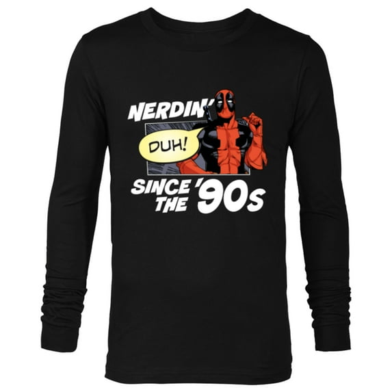 Marvel Deadpool Comic Nerdin' Since the 90s - Long Sleeve T-Shirt for Men - Customized-Black