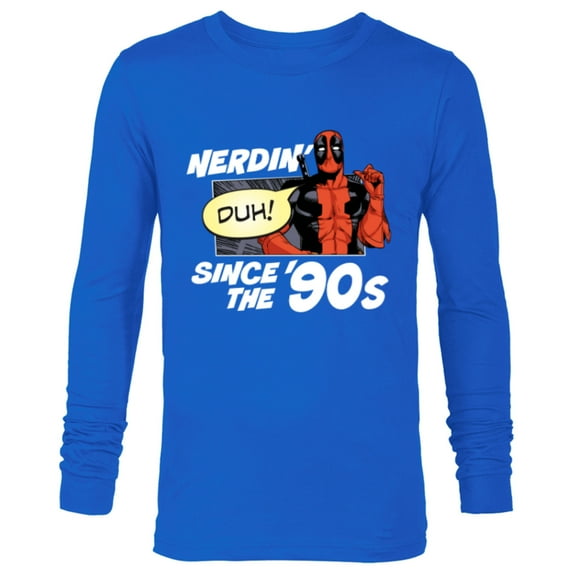 Marvel Deadpool Comic Nerdin' Since the 90s - Long Sleeve T-Shirt for Men - Customized-Navy