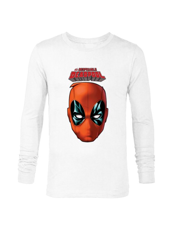 Deadpool Comic The Despicable Deadpool Face & Logo - Long Sleeve T-Shirt for Men - Customized-White