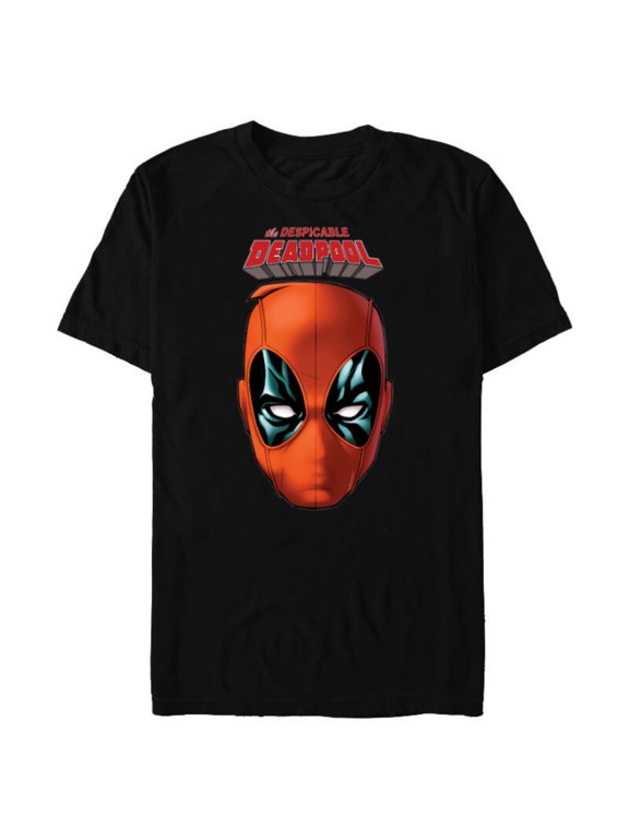 Deadpool Comic The Despicable Deadpool Face & Logo - Short Sleeve Blended T-Shirt for Adults - Customized-Black