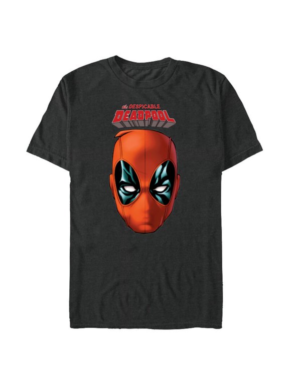 Deadpool Comic The Despicable Deadpool Face & Logo - Short Sleeve Blended T-Shirt for Adults - Customized-Dark Heather