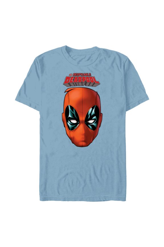 Deadpool Comic The Despicable Deadpool Face & Logo - Short Sleeve Blended T-Shirt for Adults - Customized-Ocean Blue