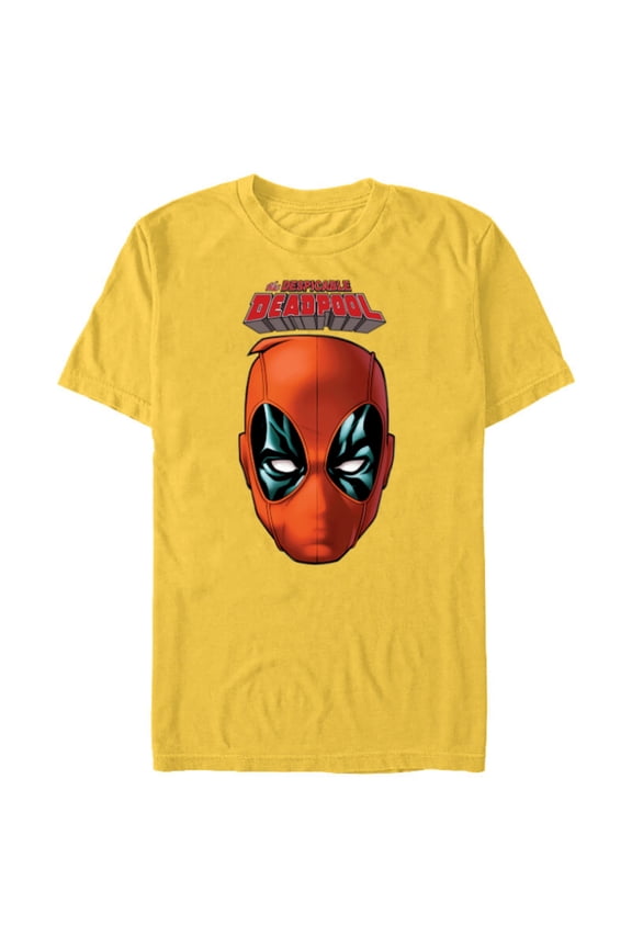 Deadpool Comic The Despicable Deadpool Face & Logo - Short Sleeve Blended T-Shirt for Adults - Customized-Yellow