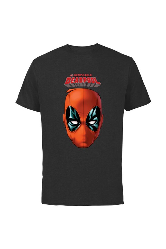 Deadpool Comic The Despicable Deadpool Face & Logo - Short Sleeve Cotton T-Shirt for Adults - Customized-Black
