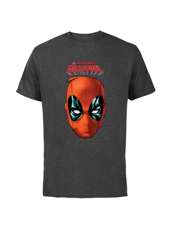 Deadpool Comic The Despicable Deadpool Face & Logo - Short Sleeve Cotton T-Shirt for Adults - Customized-Charcoal