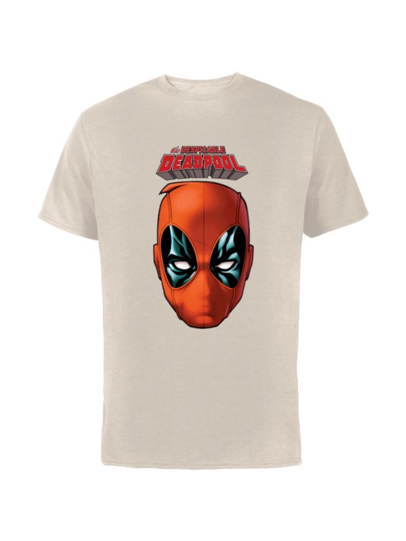 Deadpool Comic The Despicable Deadpool Face & Logo - Short Sleeve Cotton T-Shirt for Adults - Customized-Natural
