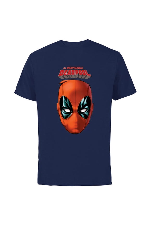 Deadpool Comic The Despicable Deadpool Face & Logo - Short Sleeve Cotton T-Shirt for Adults - Customized-Navy