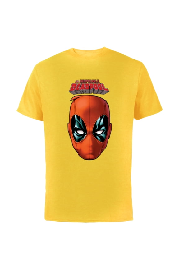 Deadpool Comic The Despicable Deadpool Face & Logo - Short Sleeve Cotton T-Shirt for Adults - Customized-Yellow