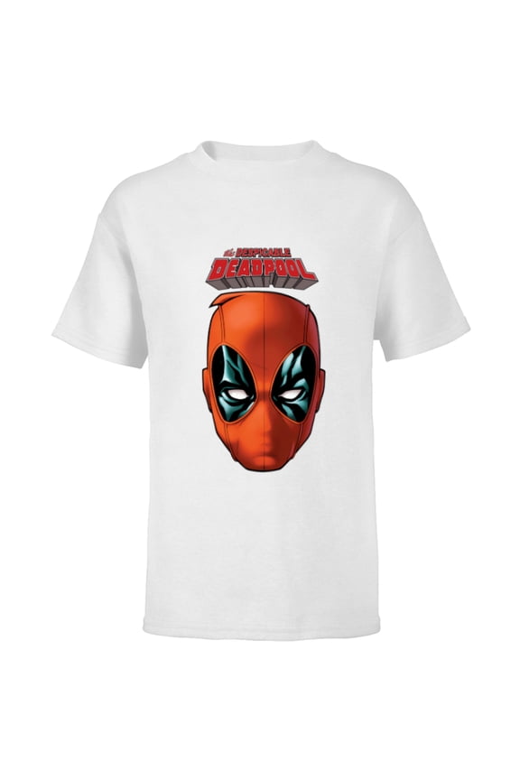 Deadpool Comic The Despicable Deadpool Face & Logo - Short Sleeve T-Shirt for Kids - Customized-White