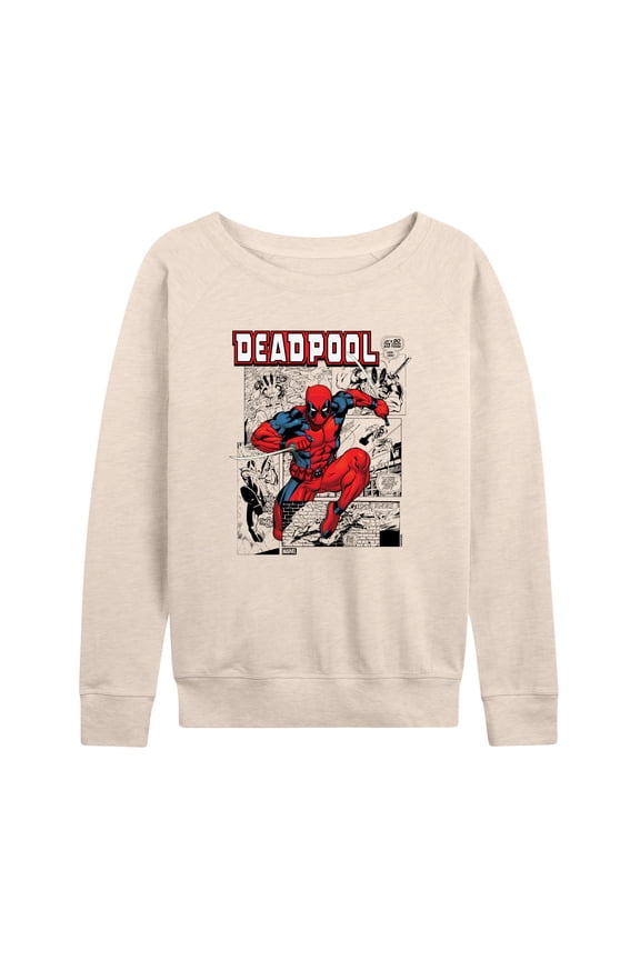 - Deadpool Comic - Women's French Terry Long Sleeve Pullover