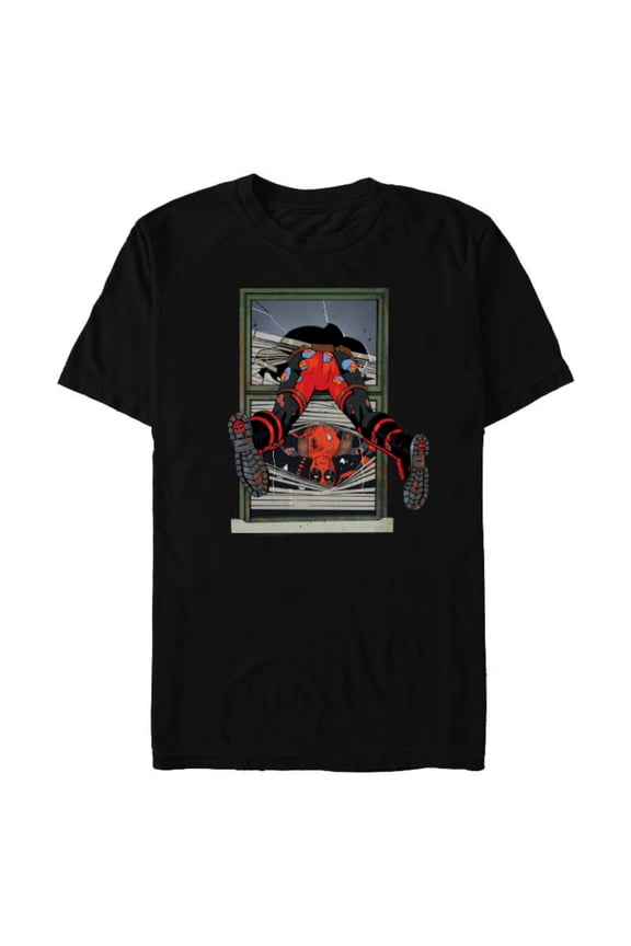 Deadpool Comic X-Men Undies Window Smash - Short Sleeve Blended T-Shirt for Adults - Customized-Black