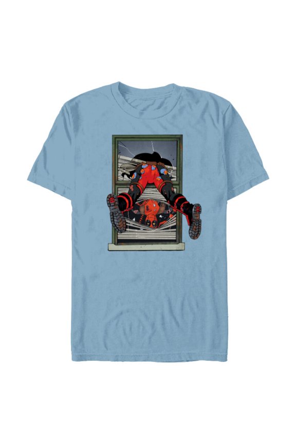 Deadpool Comic X-Men Undies Window Smash - Short Sleeve Blended T-Shirt for Adults - Customized-Ocean Blue