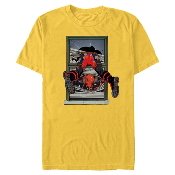 Marvel Deadpool Comic X-Men Undies Window Smash - Short Sleeve Blended T-Shirt for Adults - Customized-Yellow