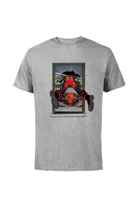 Deadpool Comic X-Men Undies Window Smash - Short Sleeve Cotton T-Shirt for Adults - Customized-Athletic Heather