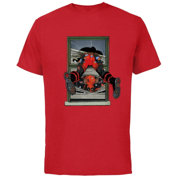 Marvel Deadpool Comic X-Men Undies Window Smash - Short Sleeve Cotton T-Shirt for Adults - Customized-Red