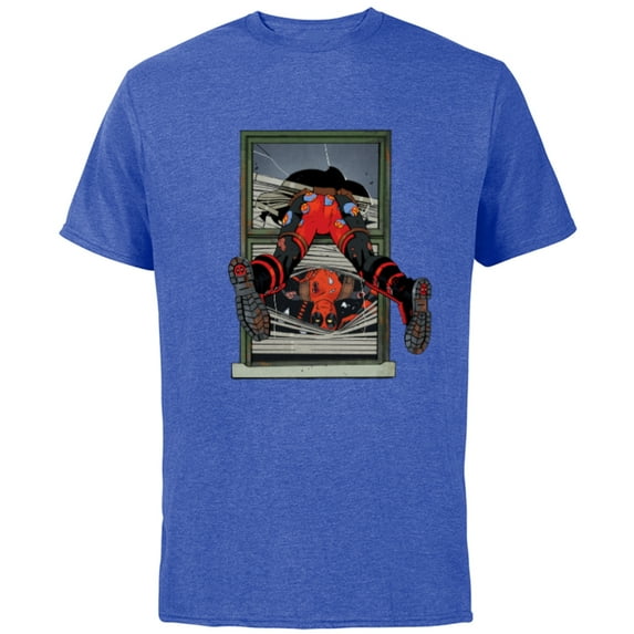 Marvel Deadpool Comic X-Men Undies Window Smash - Short Sleeve Cotton T-Shirt for Adults - Customized-Royal Heather