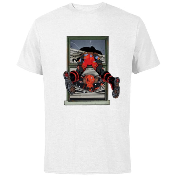 Marvel Deadpool Comic X-Men Undies Window Smash - Short Sleeve Cotton T-Shirt for Adults - Customized-White