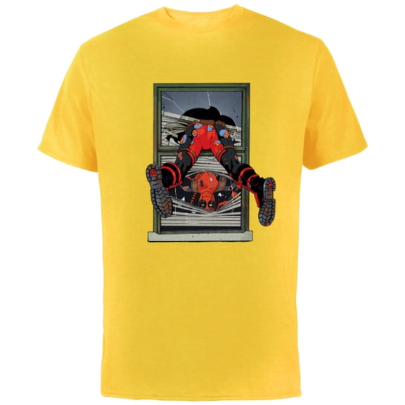 Marvel Deadpool Comic X-Men Undies Window Smash - Short Sleeve Cotton T-Shirt for Adults - Customized-Yellow