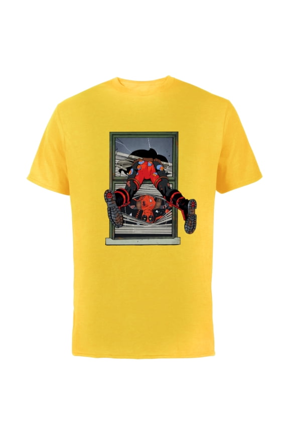 Deadpool Comic X-Men Undies Window Smash - Short Sleeve Cotton T-Shirt for Adults - Customized-Yellow