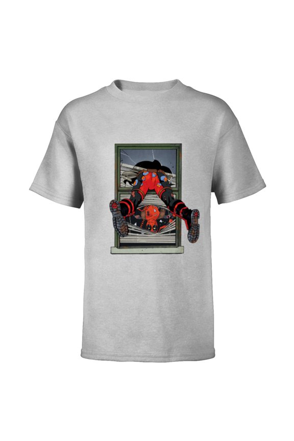 Deadpool Comic X-Men Undies Window Smash - Short Sleeve T-Shirt for Kids - Customized-Athletic Heather