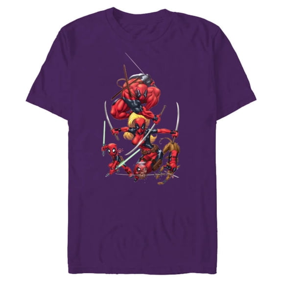 Marvel Deadpool Corps Lady Deadpool Kidpool Headpool Dogpool - Short Sleeve Blended T-Shirt for Adults - Customized-Purple