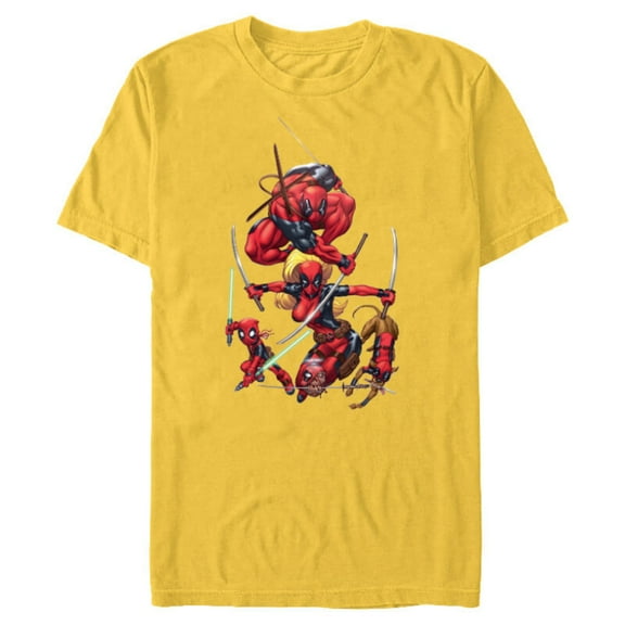 Marvel Deadpool Corps Lady Deadpool Kidpool Headpool Dogpool - Short Sleeve Blended T-Shirt for Adults - Customized-Yellow