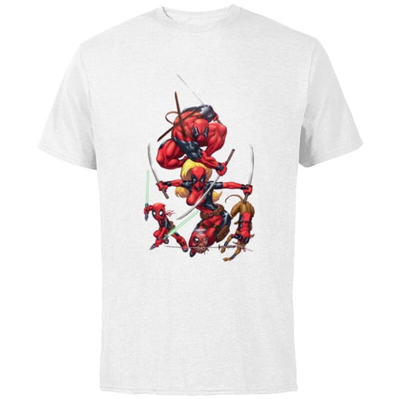 Marvel Deadpool Corps Lady Deadpool Kidpool Headpool Dogpool - Short Sleeve Cotton T-Shirt for Adults - Customized-White